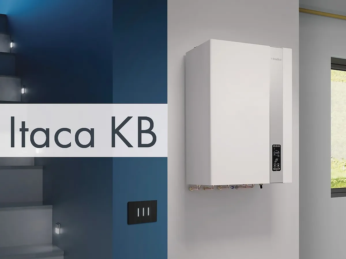 Cazan pe gaz in condensare FONDITAL ITACA Condens. KB24 kw+Boiler INOX 45l 