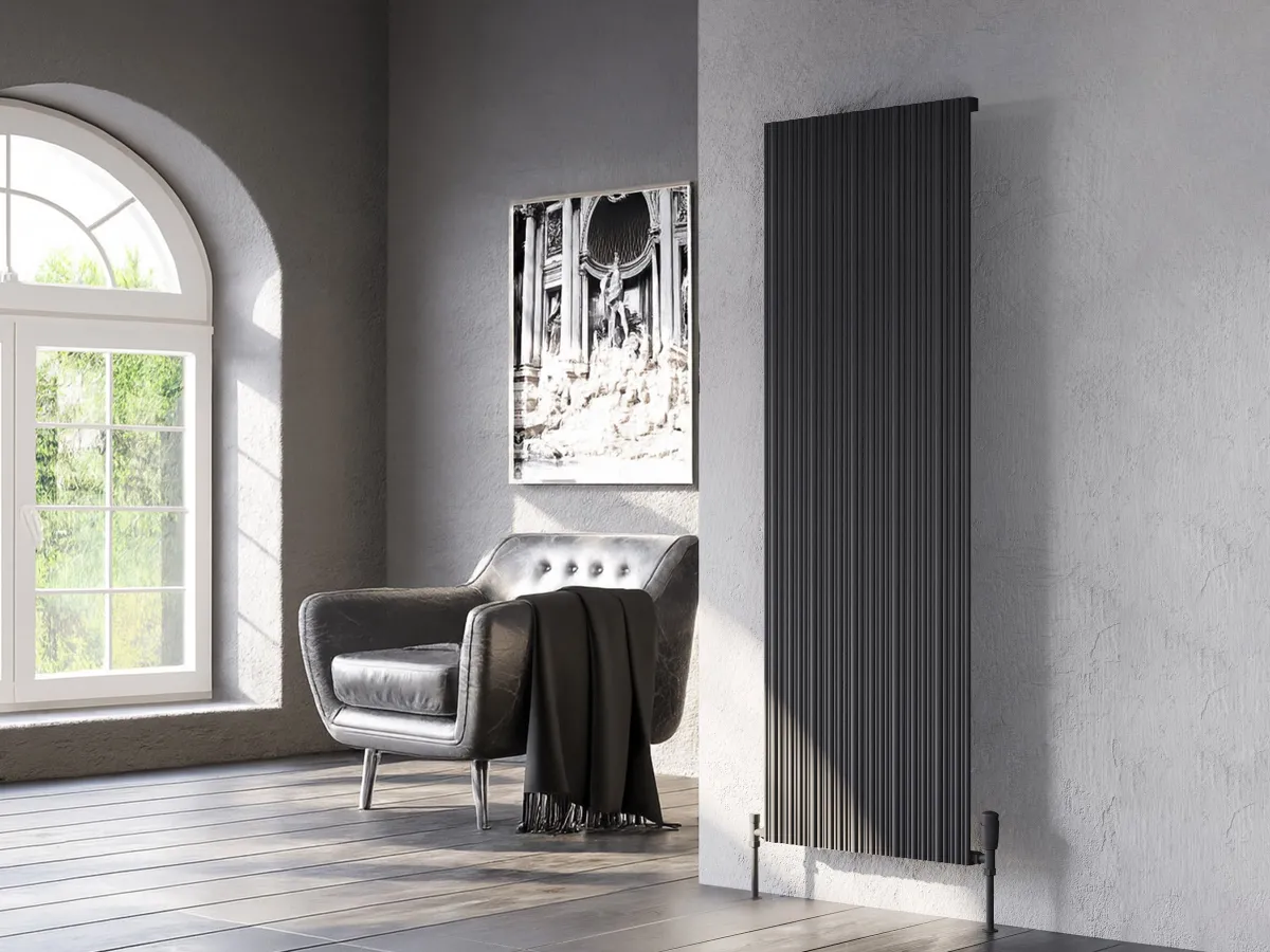 Calorifer decorativ LOJIMAX, colectie BAMBOO DOUBLE Black Matt Anodising