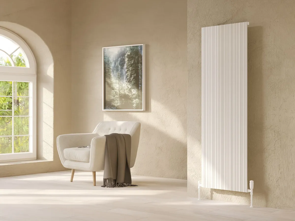 Calorifer decorativ LOJIMAX, colectie BAMBOO DOUBLE alb mat