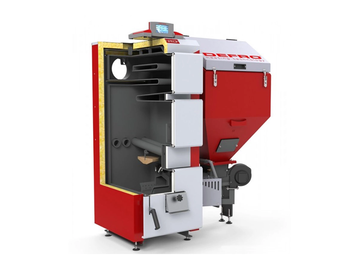 Cazan pe combustibil solid cu incarcare automata DEFRO AGRO DUO UNI R 15 kW