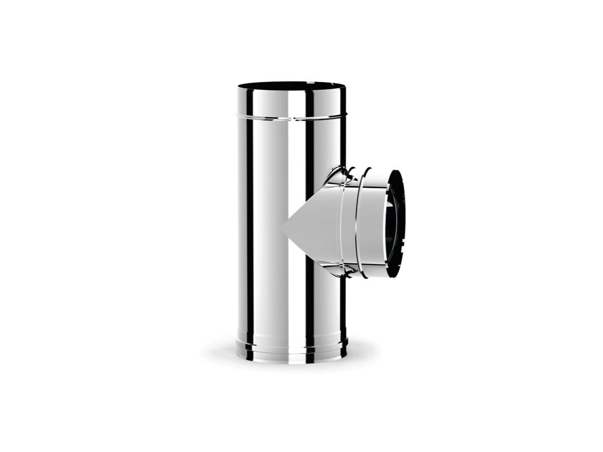 Teu 90° ne izolat pentru cos de fum SOLINOX d.180 (inox 304)