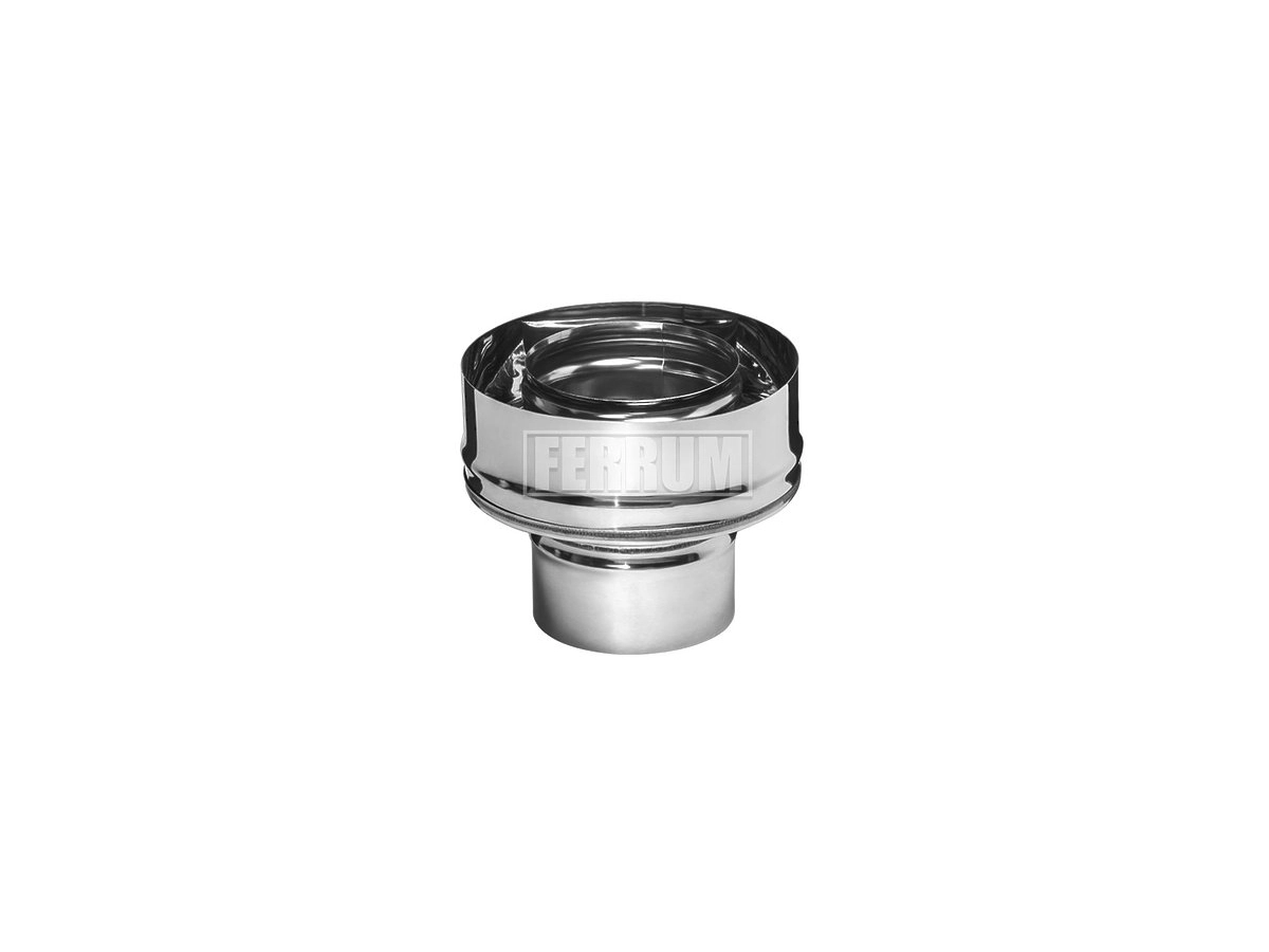Переход с одностенного дымохода на сэндвич FERRUM d.115-200 мм (inox 430/0,8 мм)