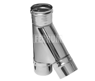 Тройник дымоходный 45° FERRUM d.130 мм (inox 430/0,5 мм)