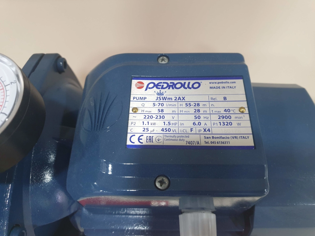Hidrofor Pedrollo JSWm2AX (pina la 9m, 1,1kW) cu protectie