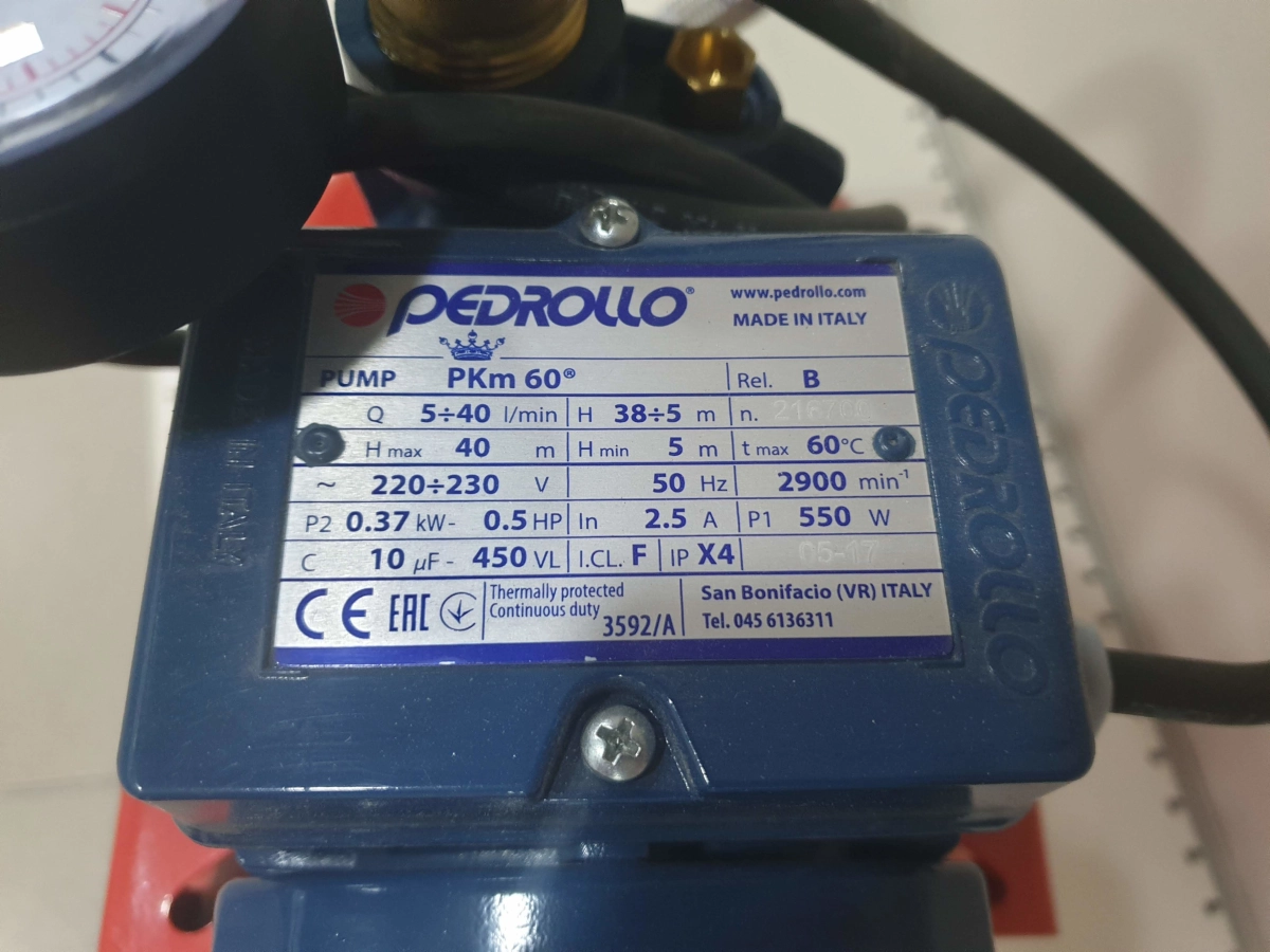 Hidrofor Pedrollo PKm60-24CL (pina la 8m, 0,37kW) fara protectie