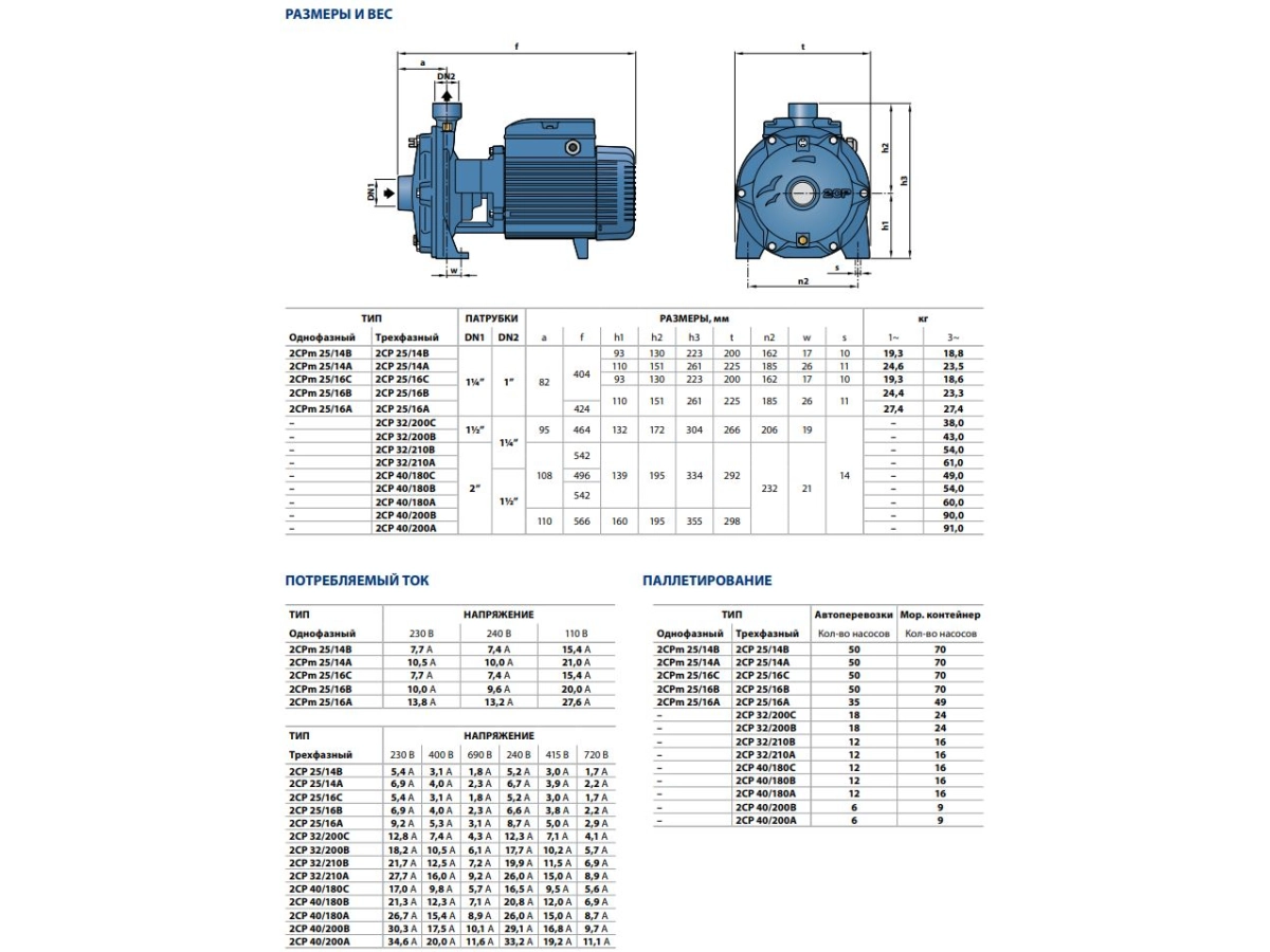 Pompa electrica centrifuga cu doua rotoare Pedrollo 2CPm25/16A