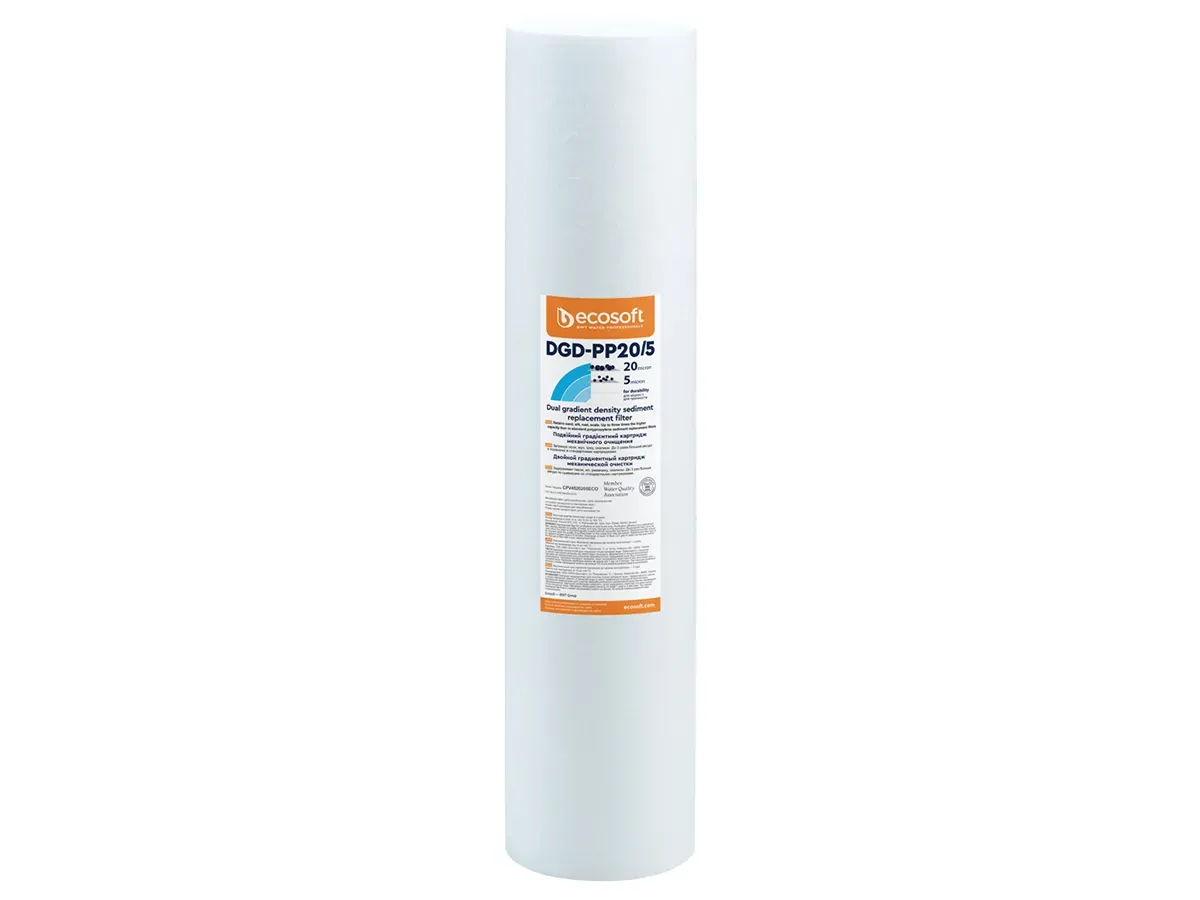 Cartuș gradient pentru purificarea mecanică a apei ECOSOFT 4.5''X20'', 20-5 MKM