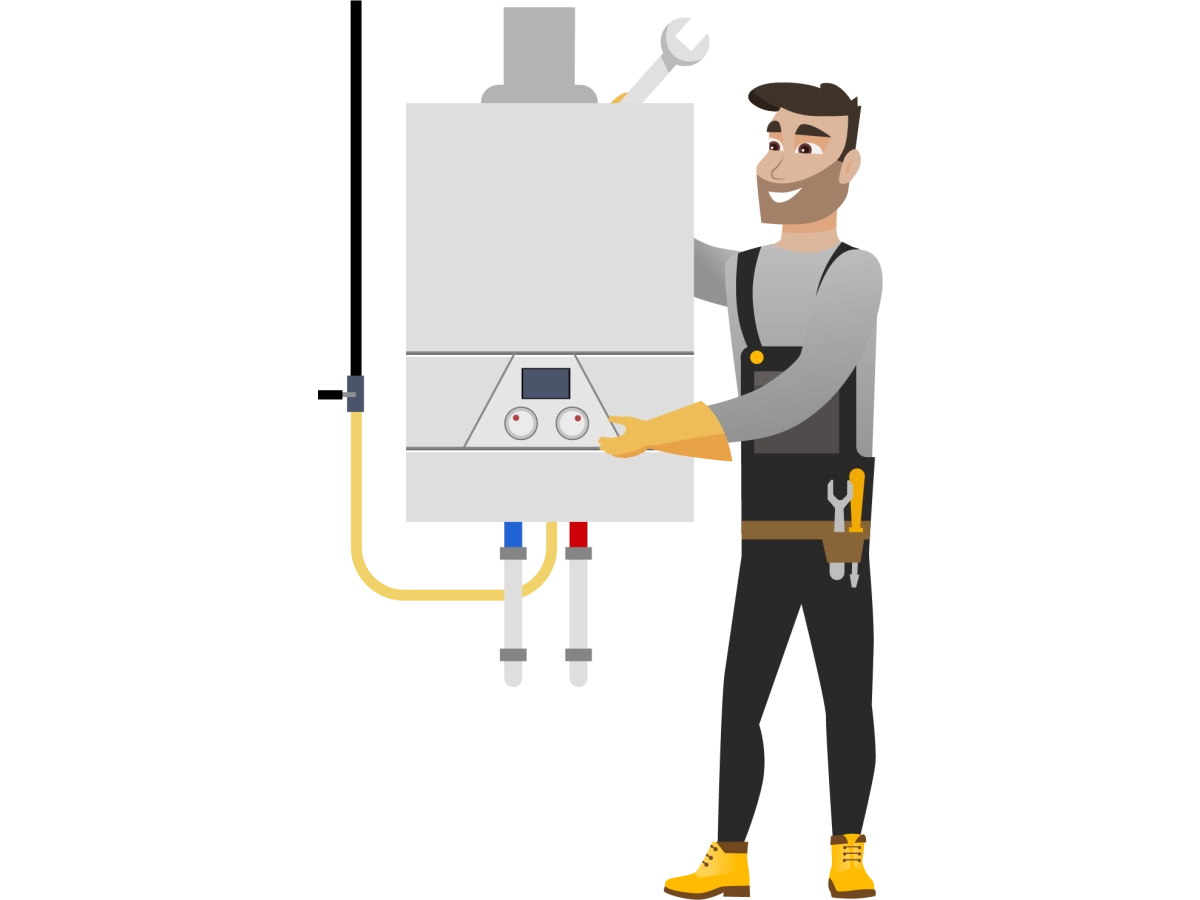 Стандартный монтаж газового котла на 25-28kW