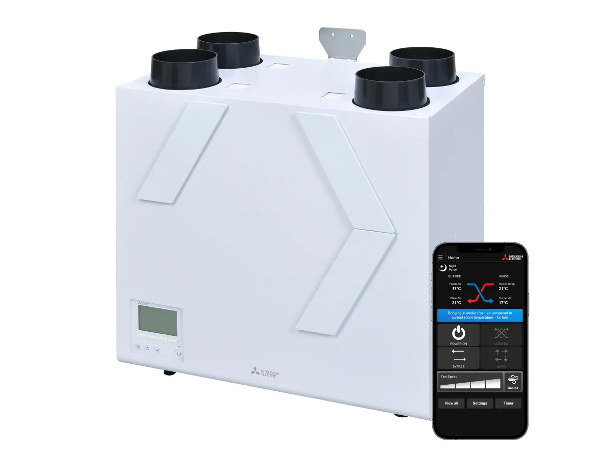 Рекуператор воздуха с системой приточно-вытяжной вентиляцией Mitsubishi Electric VL-500CZPVU-L-EG (расход воздуха 500 м3/ч)