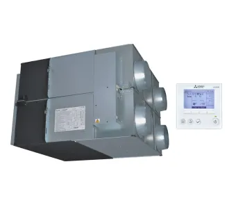 Recuperator de aer cu sistem de ventilație de alimentare și evacuare de tip Mitsubishi Electric LGH-200RVX3-E (debit de aer 2000 m³/h)