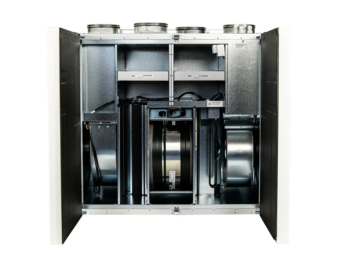Recuperator de aer cu sistem de ventilație de alimentare și evacuare OSTBERG HERU 160 T EC-y2 LE (debit de aer 659 m³/h)